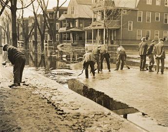 (THE FLOOD OF 1936) A group of 16 photographs from the Massachusetts Works Progress Administration depicting the flood and its aftermat